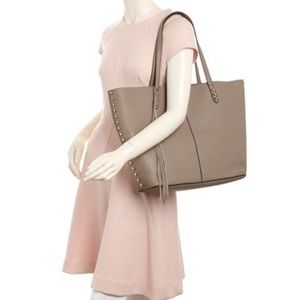 Rebecca Minkoff Unlined Studded Tote in Taupe/Gray